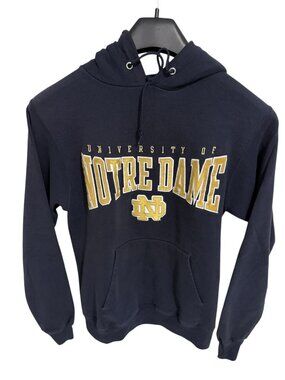 Notre Dame Fighting Irish Hooded Sweatshirt Mens Size Small Champion Embroidered